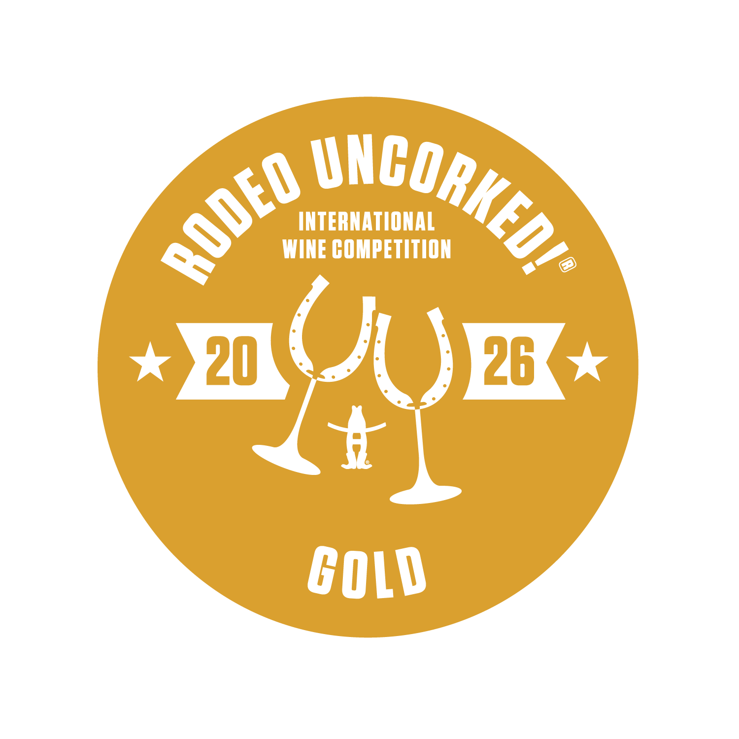 Gold Medal reading Rodeo Uncorked International Wine Competition 2026 Gold in white text