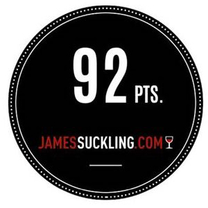 Black circle with 92 points and James Suckling dot com written within the circle