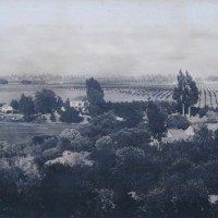 Grainy black and white image of the Hendry property in the 1880s