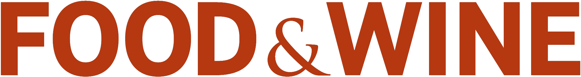 Orange capital letters spelling out FOOD & WINE